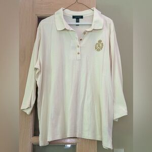 Lauren Ralph Lauren Ivory Long Sleeve Polo